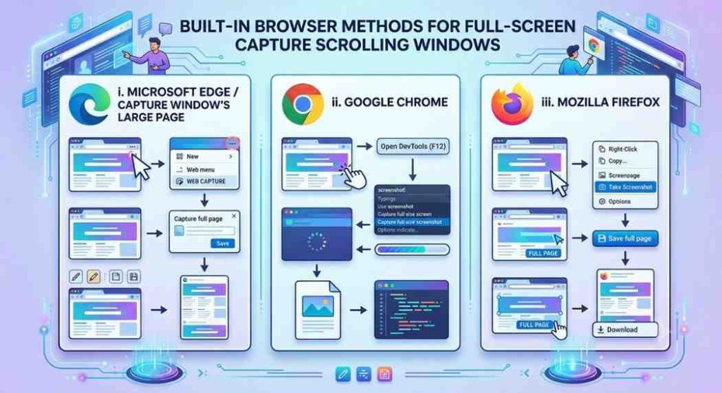 Methods for Full-Capture Scrolling Screenshot Windows